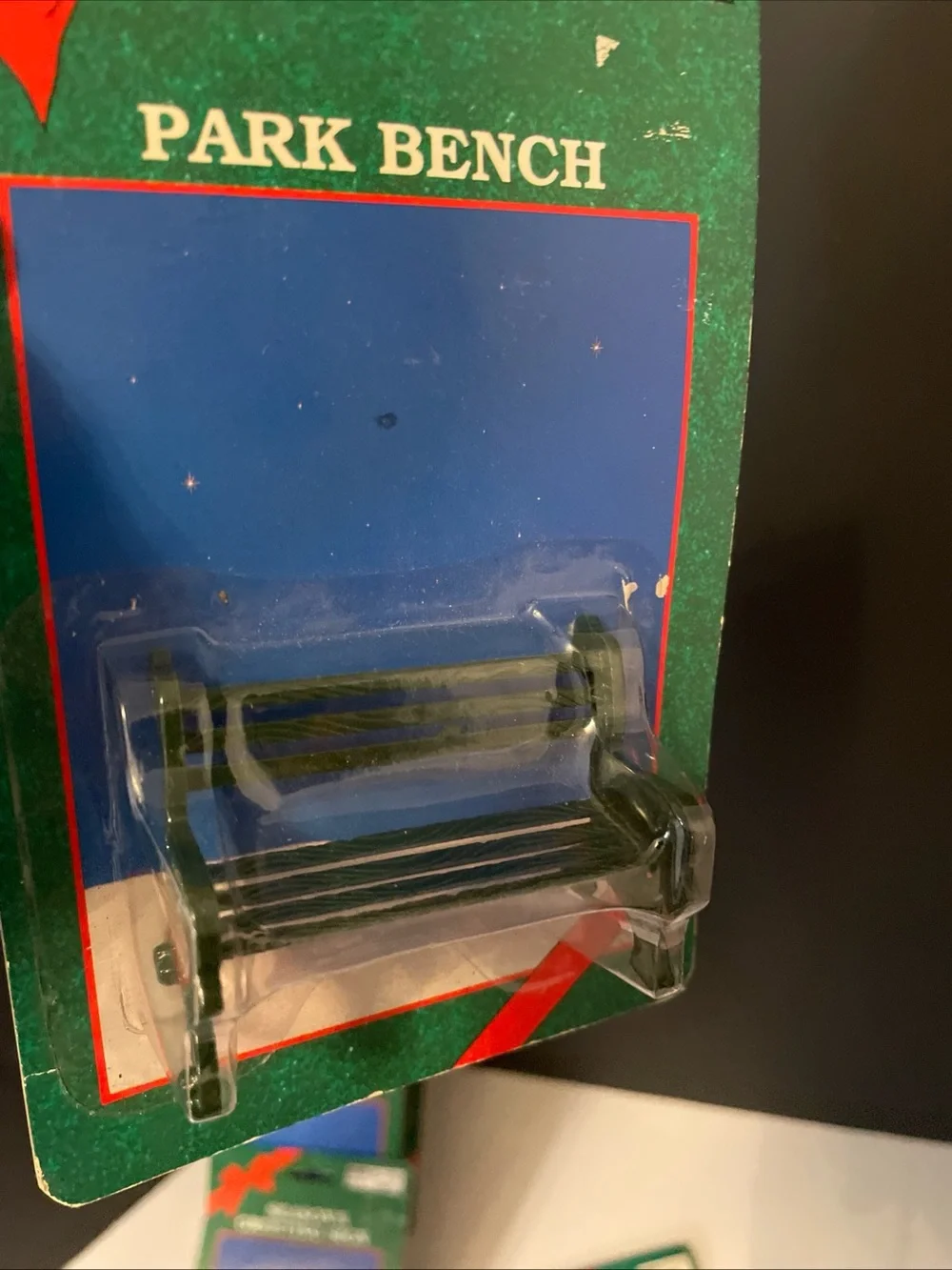 Caldor Vintage Christmas Village Accessories Lot Of 5 Phone Booth Swing Bench